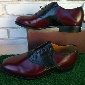 Johnston & Murphy Handcrafted Carleton Burg/Black Shoes - Size 11 E - NIB