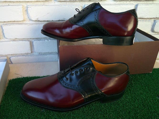Johnston & Murphy Handcrafted Carleton Burg/Black Shoes - Size 11 E - NIB