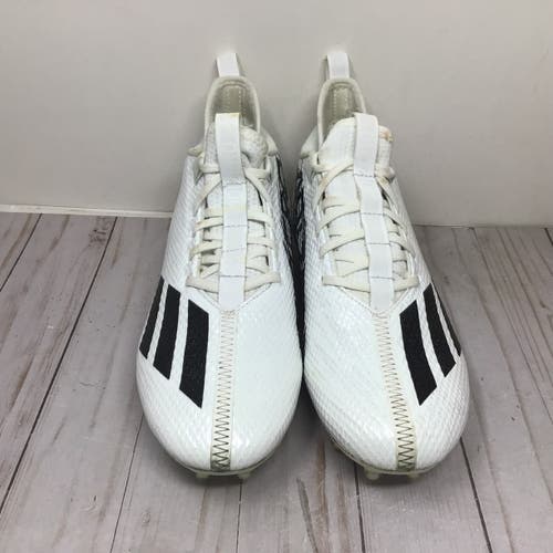 Adidas Men’s Scorch Adizero Football Cleats White Black Mid Top Size 8.5 (Used)