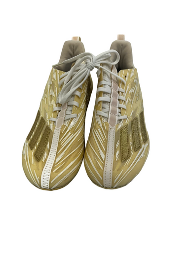 Used Adidas Adizero Mens 7.5 White and Gold Football Cleats 11692-S000141598