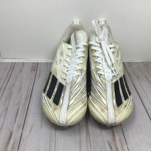 Adidas Men’s Adizero Football Cleats White Black Low Top Size 8.5 (Used)