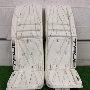 White 33" Senior True Catalyst PX5 Goalie Leg Pads Pro Stock (Used)
