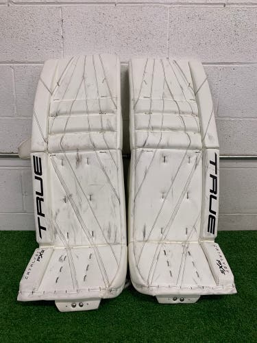 White 33" Senior True Catalyst PX5 Goalie Leg Pads Pro Stock (Used)