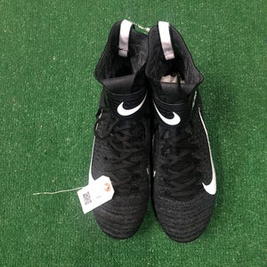 Black Men's Size M 12.0 (W 13.0) Adult Nike Alpha Menace 2 Elite Flyknit High Top Cleats Molded Clea