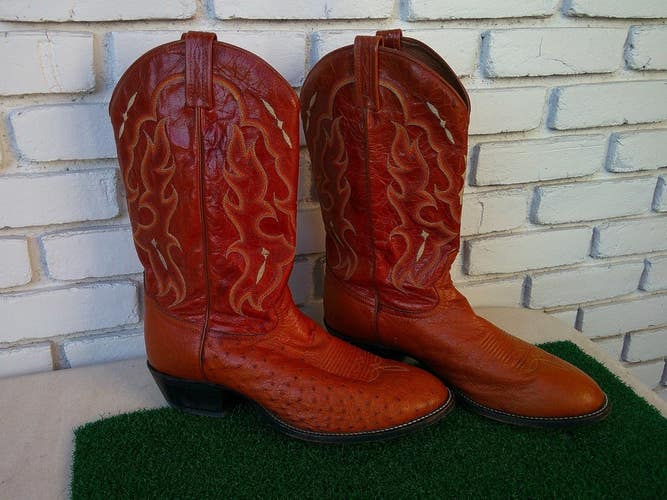 Tony Lama CT873 Smooth Ostrich Cowboy Boots - Size 13D Made in USA