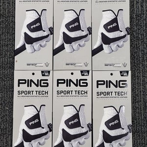 PING Sport Tech Synthetic Leather Glove Pack 6-Included Size: ML Medium Large