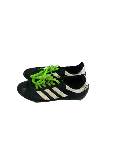 Used Adidas GOLETTO Soccer Cleats Black And Neon Green Junior 04.5 11692-S000141111