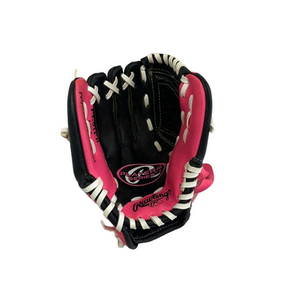 Used Rawlings PLAYERS SERIES BB/SB Glove T-ball Black And Pink 9" 11692-S000141257