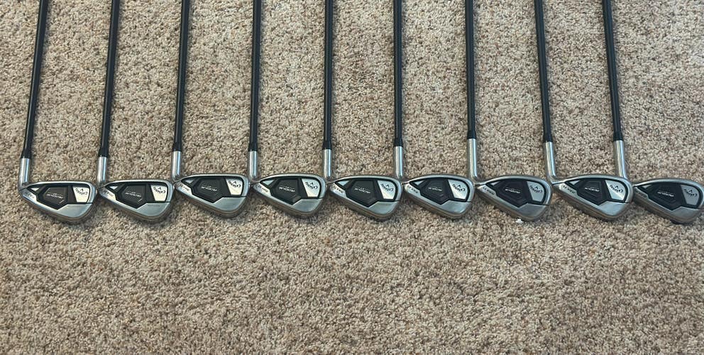 Callaway Rogue ST Max OS Lite Iron Set - RH, Graphite, Senior Flex (9 Clubs) 5 - 9, PW, AW, GW, SW