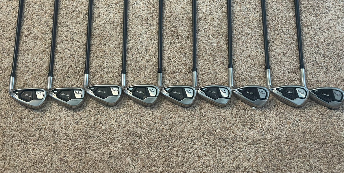 Callaway Rogue ST Max OS Lite Iron Set - RH, Graphite, Senior Flex (9 Clubs) 5 - 9, PW, AW, GW, SW