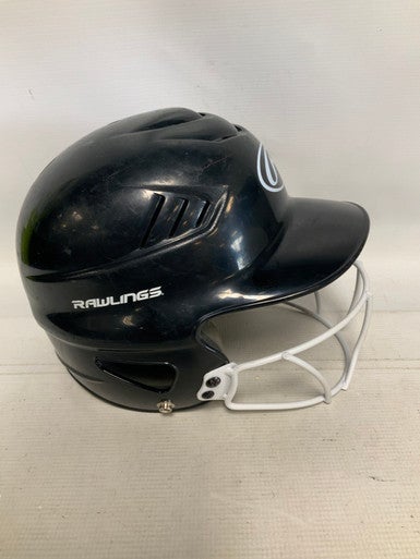 Used Rawlings BLACK Batting Helmet w/Mask Black SM 11823-S000034038