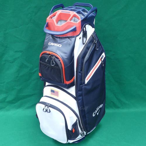 Callaway CARGO Navy/White/Red Flag 14-Way Golf Cart Bag w/ Raincover