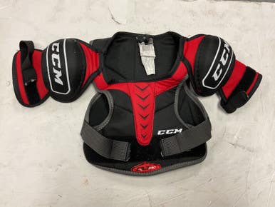 Used CCM QLT 230 Youth Shoulder Pads Black And Red LG 11855-S000191033