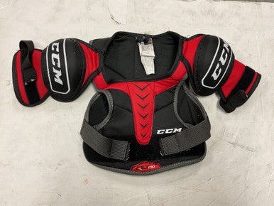 Used CCM QLT 230 Youth Shoulder Pads Black And Red LG 11855-S000191033