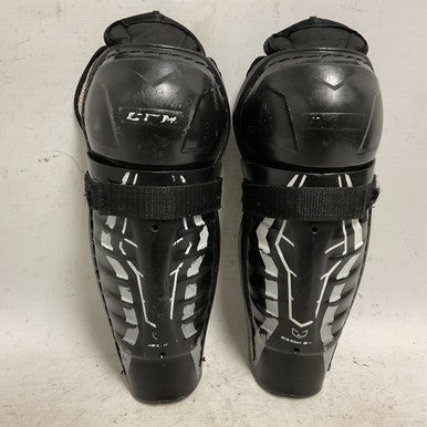 Used CCM TACKS Youth Shin Guards Black And Silver 9" 11855-S000191028