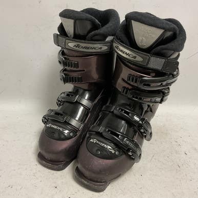 Used Nordica EXOPOWER TREND 05 Womens DH Ski Boot Wine Red 255 MP - M07.5 - W08.5 11855-S000191025
