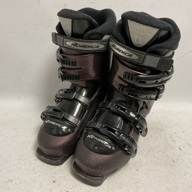 Used Nordica EXOPOWER TREND 05 Womens DH Ski Boot Wine Red 255 MP - M07.5 - W08.5 11855-S000191025