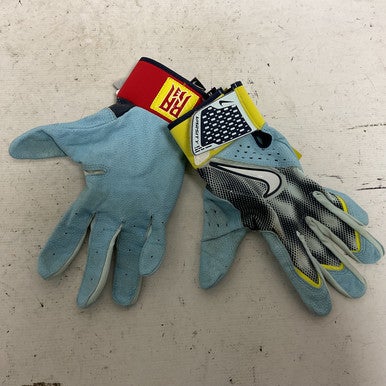 Used Nike ALPHA VARSITY RONALD ACUNA BB/SB Batting Gloves Carolina Blue MD 11855-S000191017