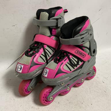 Used DBX ABEC 5 ADJ 1-4 Junior Rec Fitness Skates Grey Adjustable 11855-S000190998