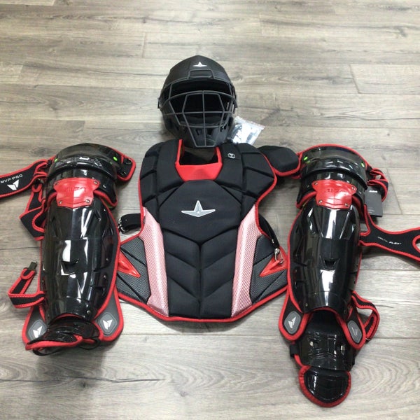 All Star MVP Pro Adult Catcher's Set Baseball Red Black(Like New)