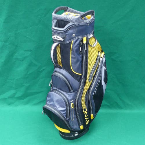Sun Mountain 2014 SYNC Shadow/Black/Gold 14-Way Golf Cart Bag w/ Raincover