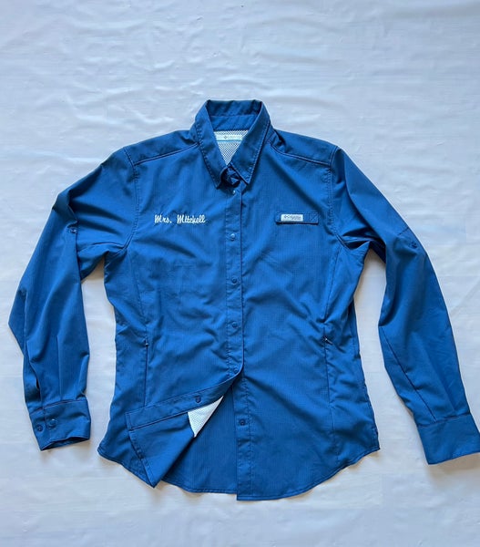 COLUMBIA Women S PFG Tamiami II Shirt omni shade fishing Gear blue UPF40 nWOT