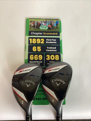 Callaway X Hot Hybrids Set 3-19* And 4-22* With Regular Graphite Shafts