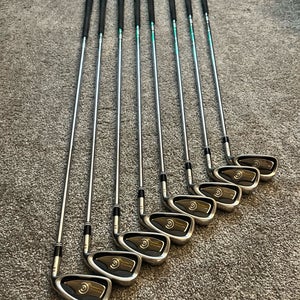 Men's Cleveland CG Gold Right Handed Iron Set Uniflex (8 Clubs) #4 - #9, PW, GW (Used)