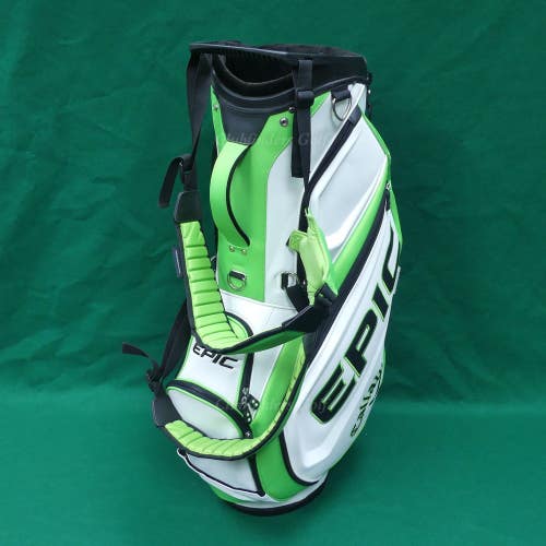 Callaway EPIC Staff Green/White/Black 5-Way Golf Stand Bag w/ Raincover