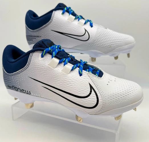 Nike Hyperdiamond 4 Pro Metal Fastpitch Cleats Women’s US 7.5 Midnight Navy/Wht New in Box