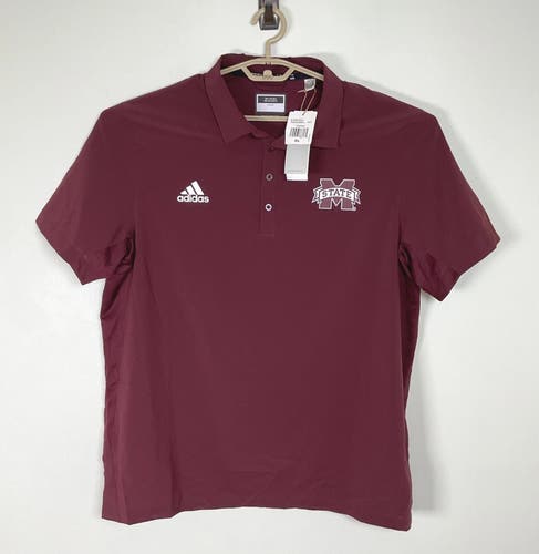 Adidas Mississippi State Bulldogs Polo Shirt Mens XL NCAA Maroon Golf