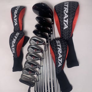 Strata Tour Club Set Driver 3W 4&5H 6-PW LW Putter Graphite & Steel Mens RH HC
