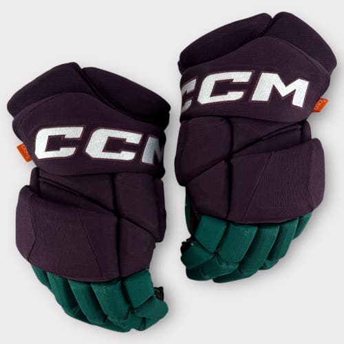Pro Stock Used 14" CCM JetSpeed Anaheim Ducks Hockey Gloves