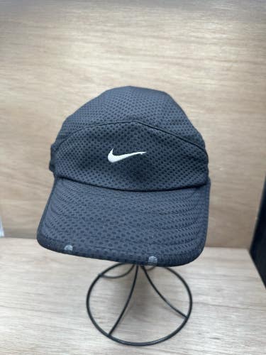 Vintage Nike Hat Cap Black Tailwind 7 Panel Running Mesh Dri-FIT Adjustable