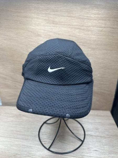 Vintage Nike Hat Cap Black Tailwind 7 Panel Running Mesh Dri-FIT Adjustable
