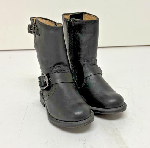 Frye Black Leather Little Kids Engineer Pull-On Boots US Size 8 EXCELLENT