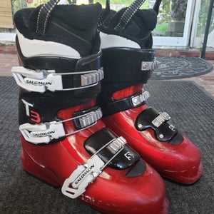 JR. Salomon T3 Ski Boots  ( YOUTH 5-5.5)23.5 *USED* NEW SOLES 276mm