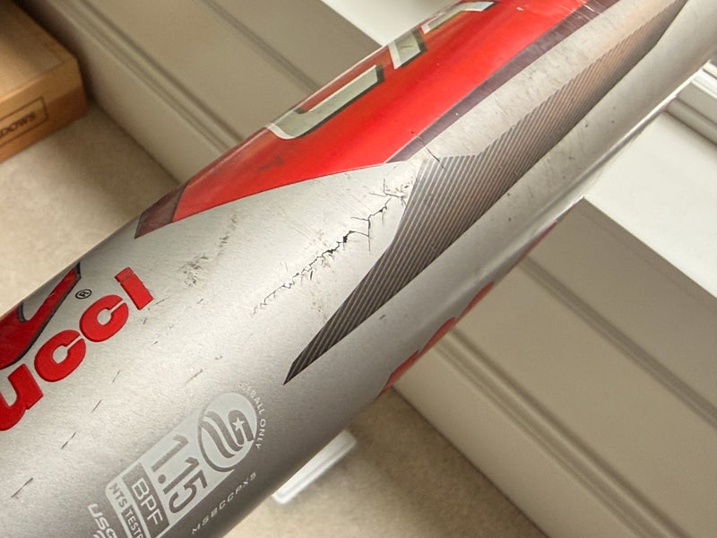Read desc., crack developing. Marucci CAT X Composite USSSA Certified Bat (-5) 27 oz 32" (Used)