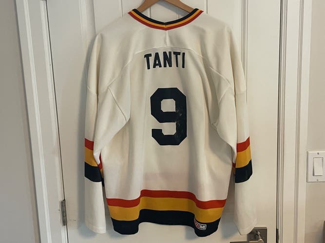 Authentic Vintage CCM Vancouver Canucks Tony Tanti Jersey White Skate Size XL