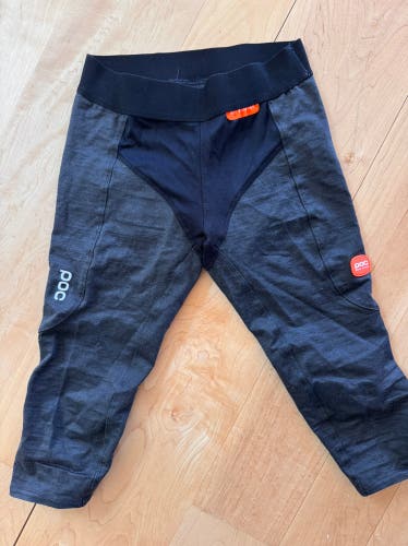 Black Small / Medium Kids Unisex POC ski cut resistant 3/4 tights (Used)