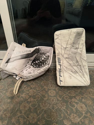 Bauer Supreme Ultrasonic Glove and True Px3 blocker Pro Stock (Used)