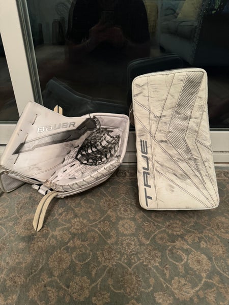Bauer Supreme Ultrasonic Glove and True Px3 blocker Pro Stock (Used)