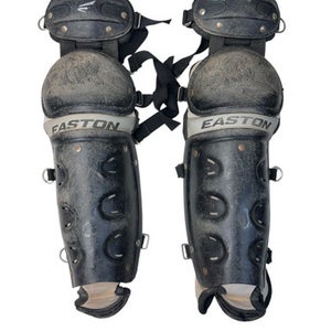 Used Easton BLACK YTH SHINGUARDS Catchers Leg Guards Black Youth 11835-S000196136