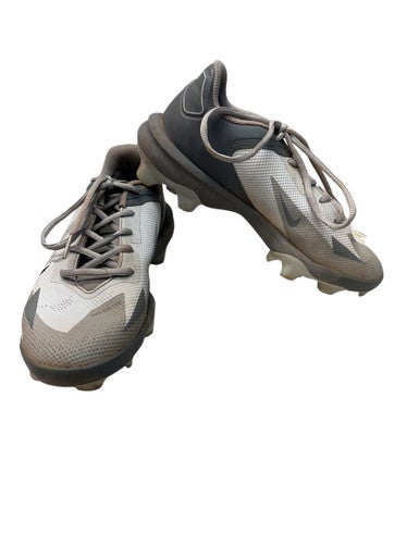 Used Nike TROUT BB/SB Cleats White And Grey Junior 05 11835-S000198281