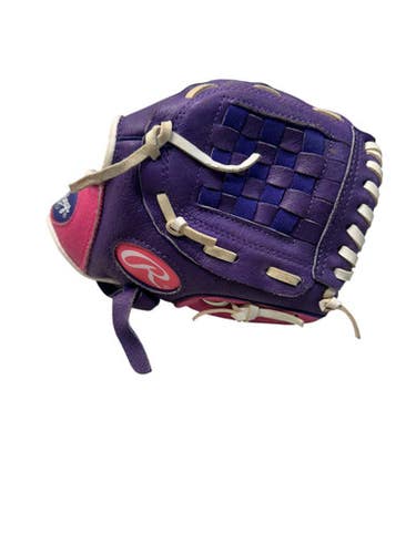 Used Rawlings HFP10PPW RH Throw Fastpitch Gloves Purple And Pink 10" 11835-S000198306