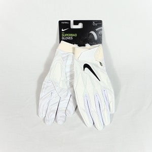 Nike Superbad 4.5 White Knit WR/TE Football Gloves PGF873-102 Size XL
