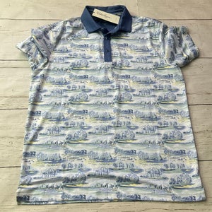 Walter Hagen Men's Clubhouse Country Club Blue Polo Shirt Size Medium