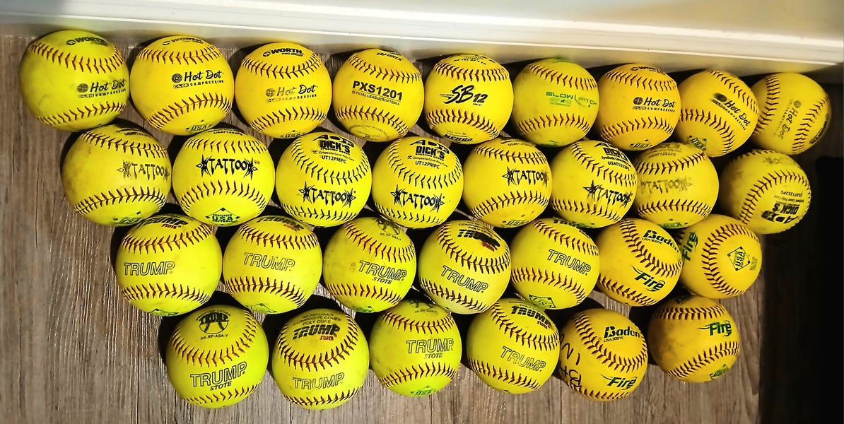 30 used softballs. ALL 12', various brands.