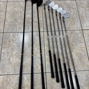 Men's Silver Right Handed Iron Set Stiff Flex (10 Clubs) #3 - #9, PW, GW, SW Graphite/Steel Shaft (U