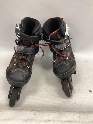 Used OXELO Junior Rec Fitness Skates Black Adjustable 11851-S000037922